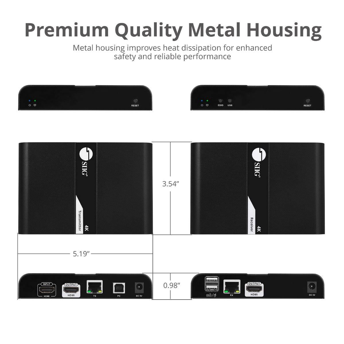 HDMI 4K30Hz KVM over Cat 6 A/V/USB Extender H4435