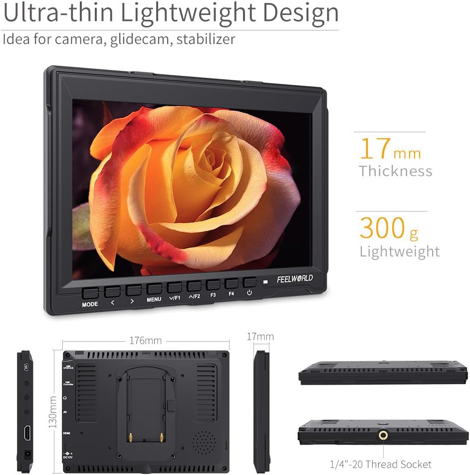 7 Inch 1280x800 IPS 4K HDMI Camera Field Monitor with Sunshade L274