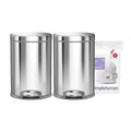 4.5L Round Step Can, 2-Pack, 30-Pack Liners F359491