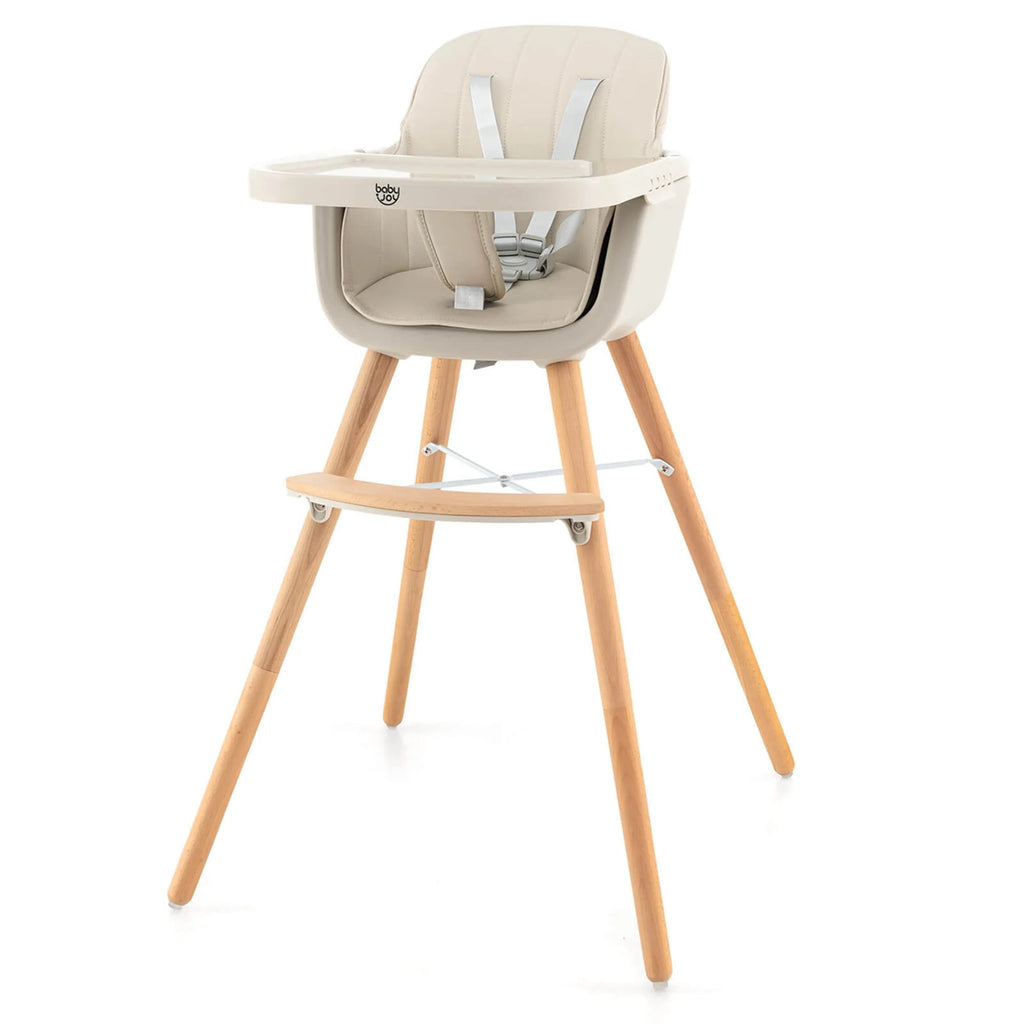 3 in 1 Convertible Wooden High Chair Beige E4319