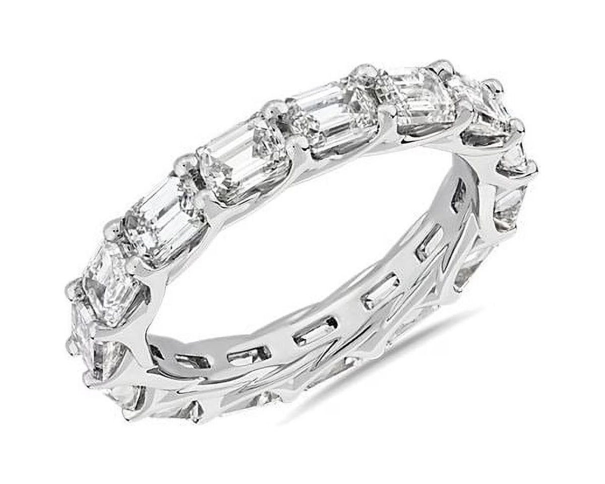 14K White Gold Emerald Cut Diamond Eternity Band B665446