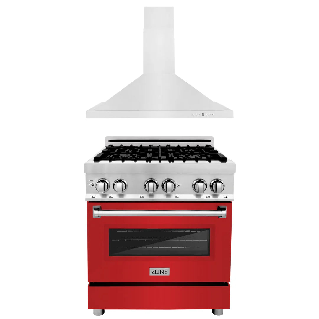 30 in. Dual Fuel Range and Range Hood Appliance Package V33698