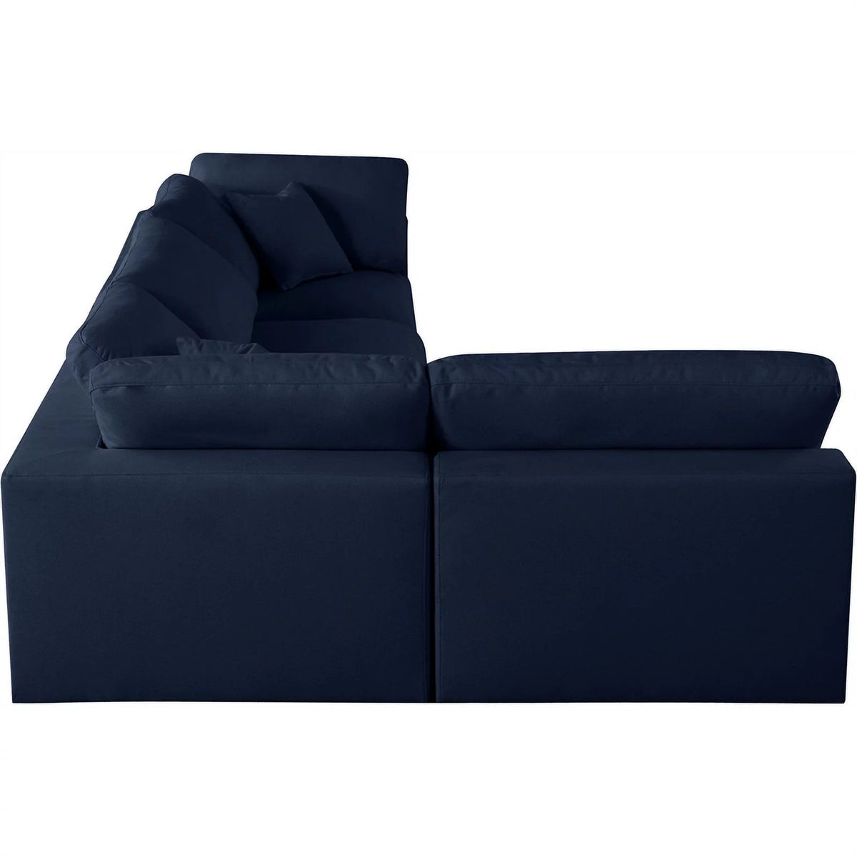 Navy Linen Fabric Modular Sectional D6188