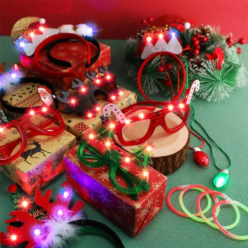 40 Pcs Light Up Christmas Glow Accessories Set I776546