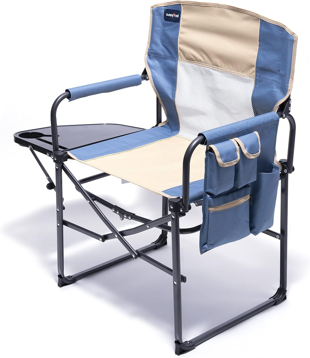 Heavy Duty Oversized Portable Folding Chair with Side Table W82821