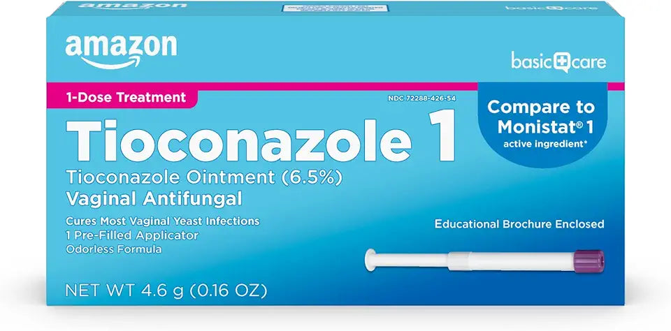 Tioconazole Ointment 6.5 Percent Vaginal Antifungal 1-Dose Treatment S62343