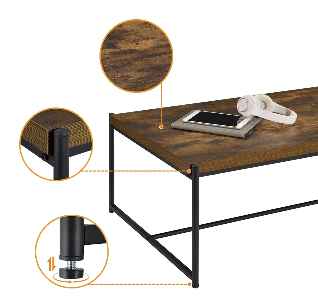 3 Piece Brown Engineered Wood Coffee and End Table Set D45721