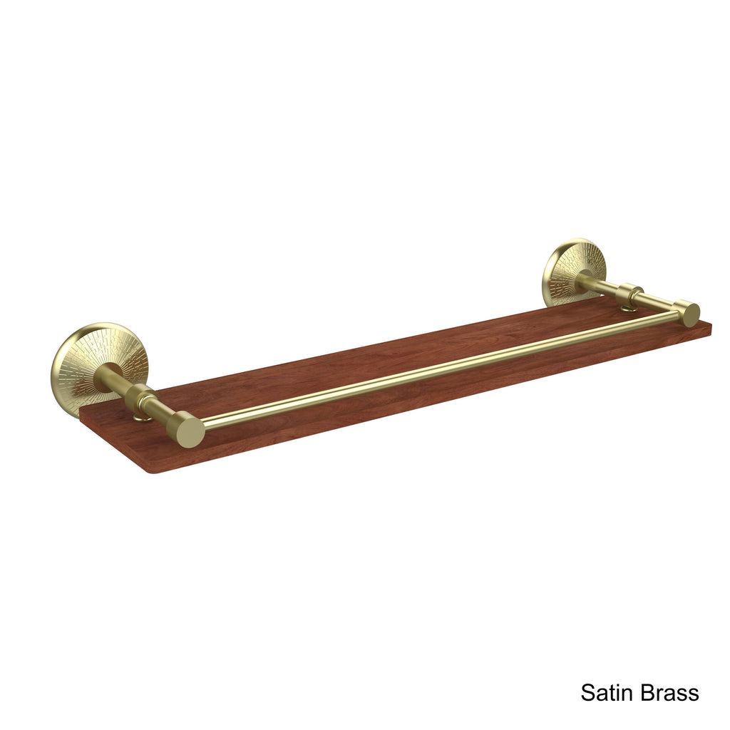 22 in. Solid Ironwood Shelf with Gallery Rail Satin Chrome M4769
