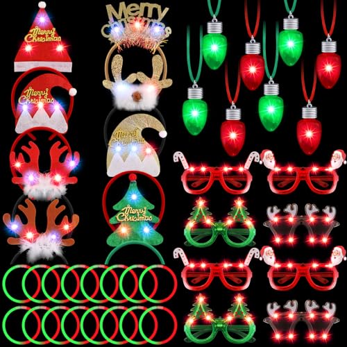 40 Pcs Light Up Christmas Glow Accessories Set I776546