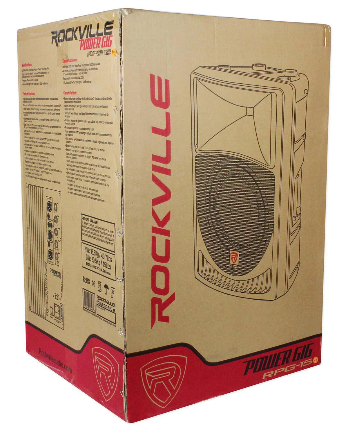 15" Powered Active 2-Way DJ PA Speakers U569