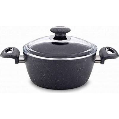 Non-Stick Hard-Anodized Aluminum Stock Pot with Lid 3.5 Qts Pink S2551