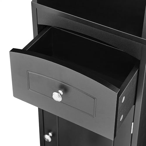Grey Tall Bathroom Cabinet with Door and Adjustable Shelf B42036