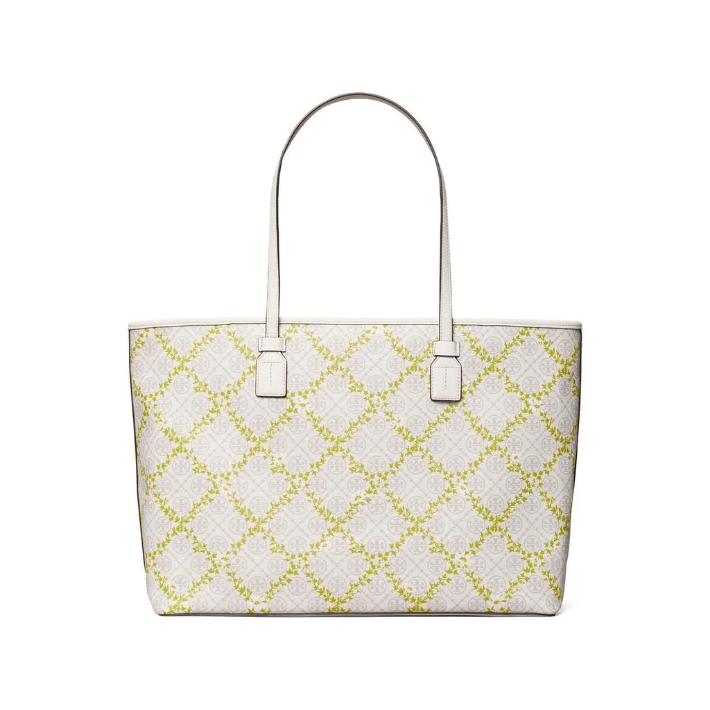 T Monogram Canvas Floral Vine Top-Zip Tote Bag O252