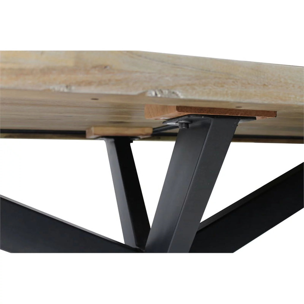 Solid Wood Dining Table with Cast Iron Legs D230848