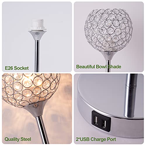 3-Way Dimmable Touch Control Table Lamp with 2 USB Charging Ports B360