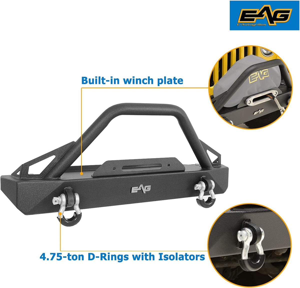 Heavy Duty Front and Rear Bumper with Tire Carrier Combo G922017