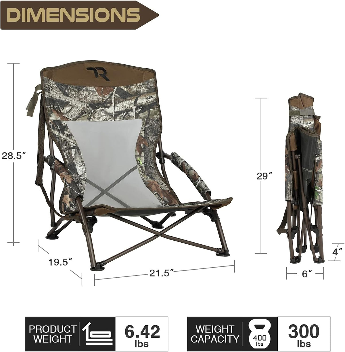 Low-Profile Folding Hunting Chair with Carry Bag B281190
