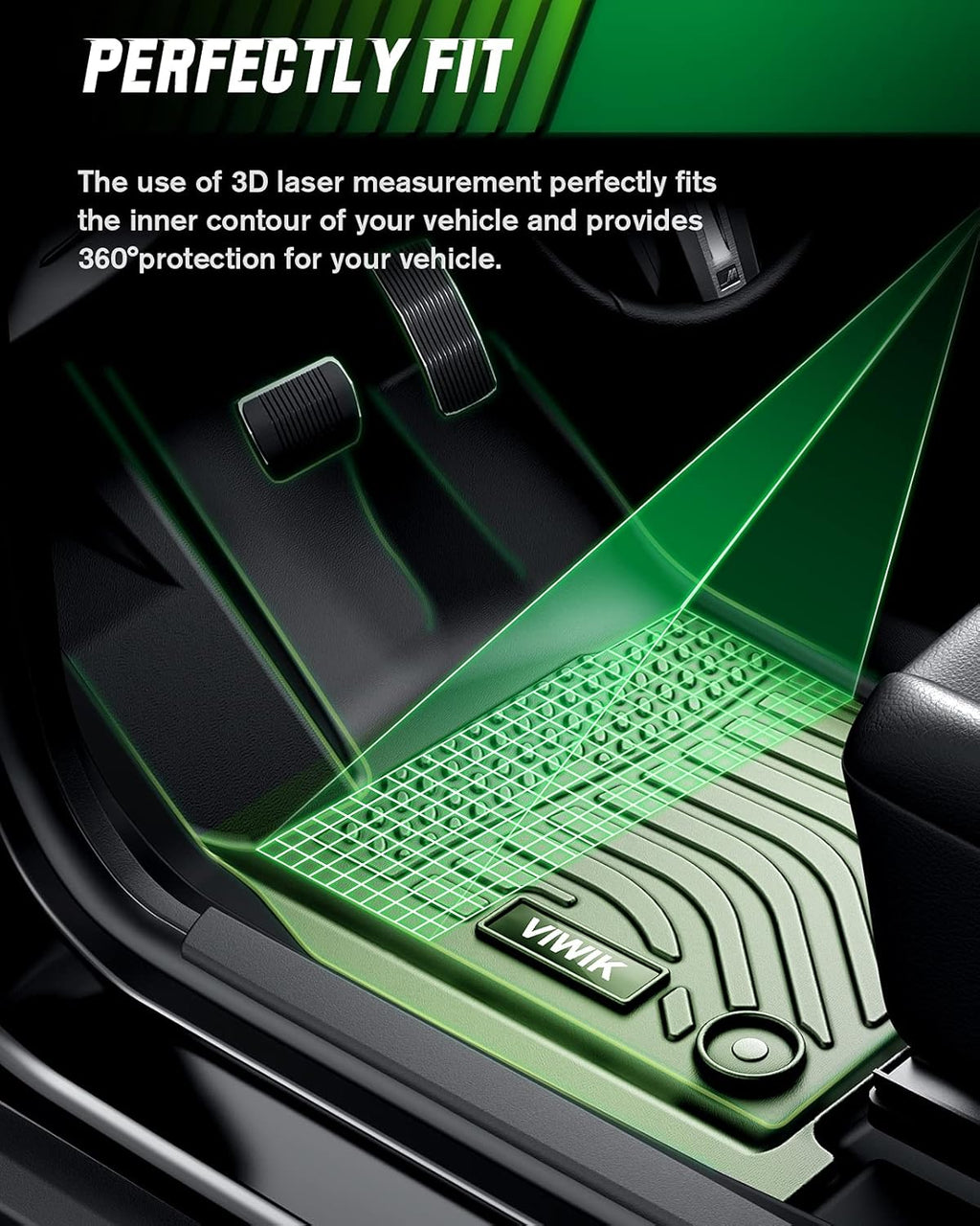 Black Custom Full Set Car Floor Mats Y4614