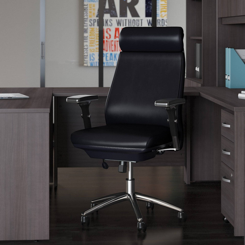Black Leather Executive Office Chair Y9857