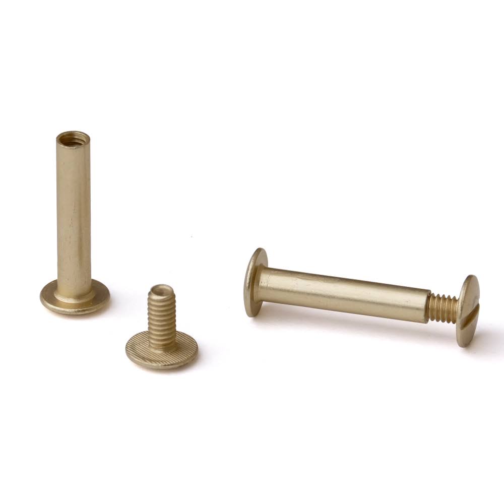 Antique Brass Aluminum Chicago Screws (Qty 100 Sets) W3860