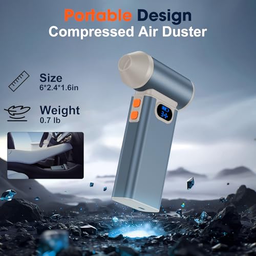 Black Rechargeable Electric Air Duster with Digital Display Y56423