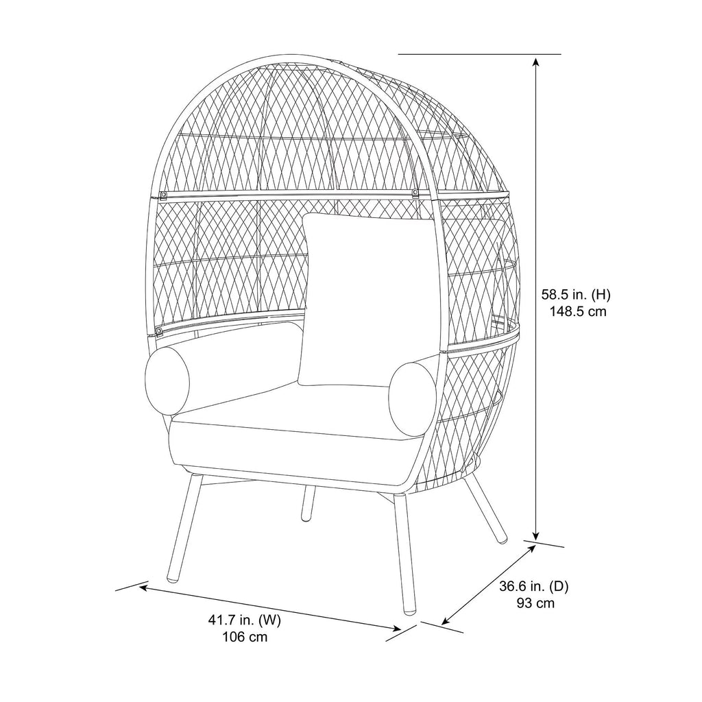 Boho Wicker Egg Chair I92344