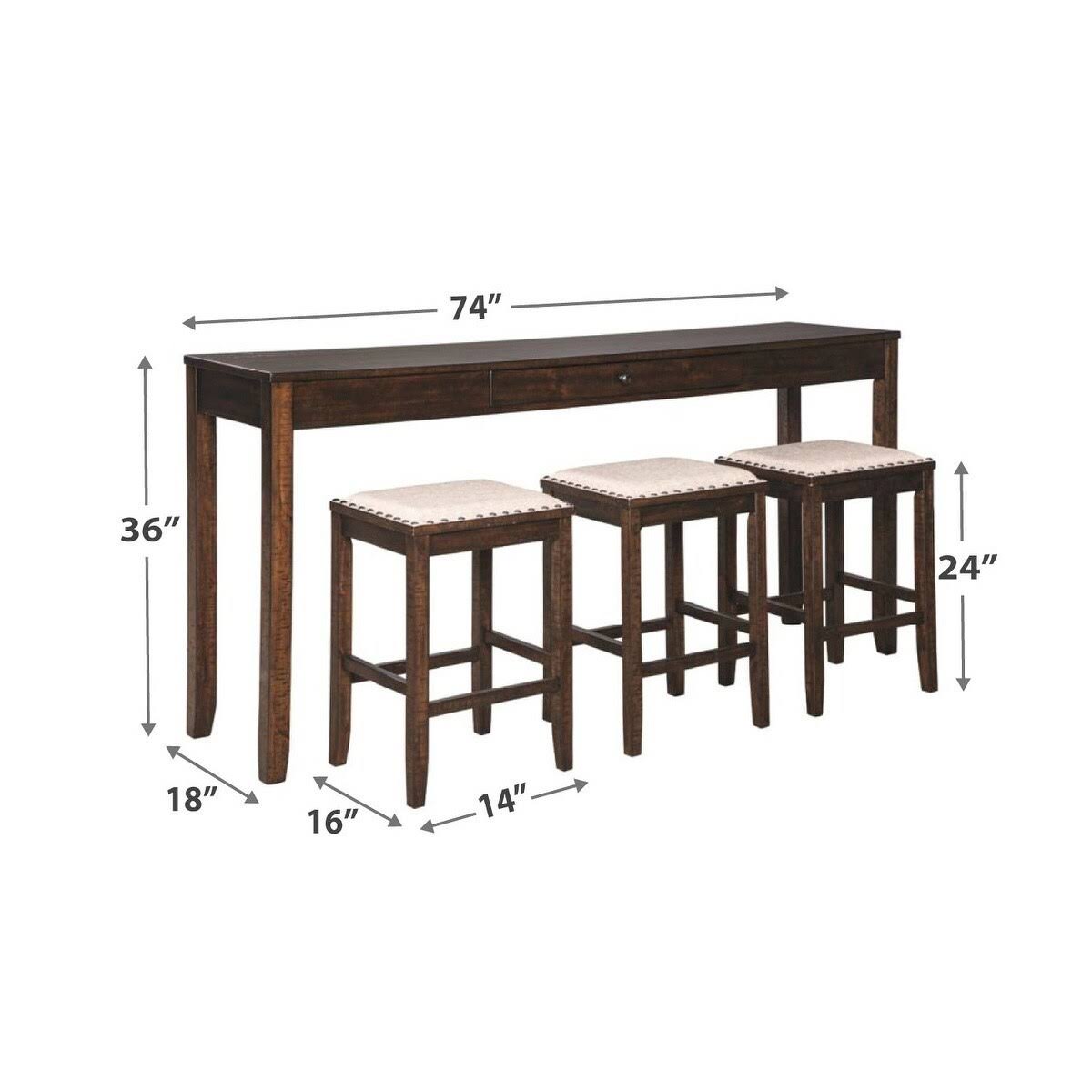 Rectangular 4 Piece Counter Height Dining Table Y2471