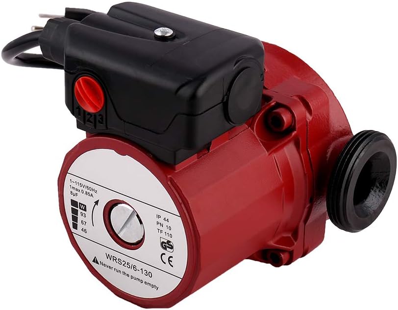 Hot Water Circulator Circulation Pump 115V/60Hz 3-Speed Cast Iron Booster Pump 1.5 inch Outlet 46/67/93W W5166