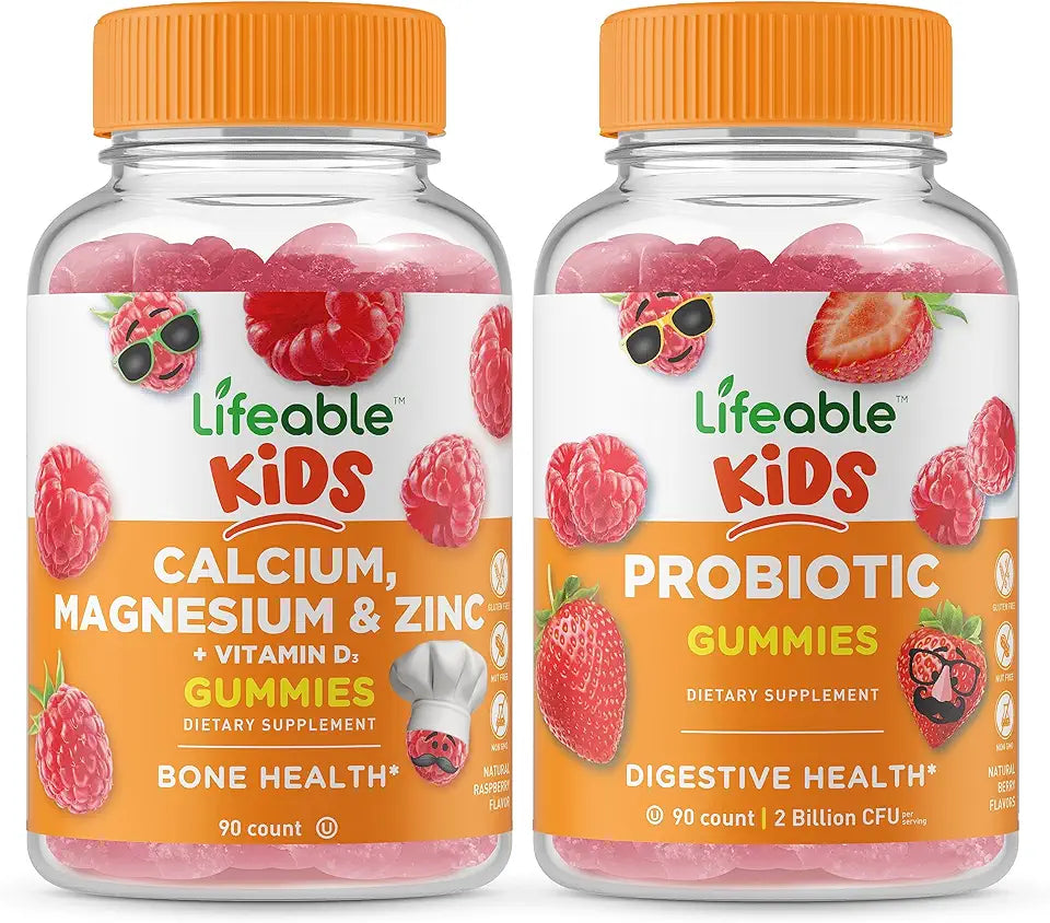 Calcium Magnesium & Zinc Kids Probiotic Gummies Bundle S3072