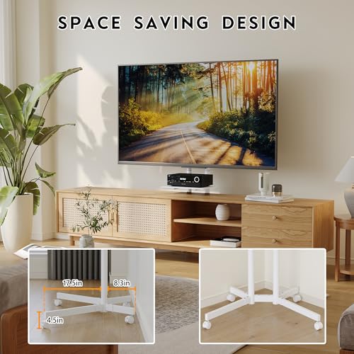 Black Mobile TV Stand for 32 to 85 inch Screens up to 121 lbs B7496