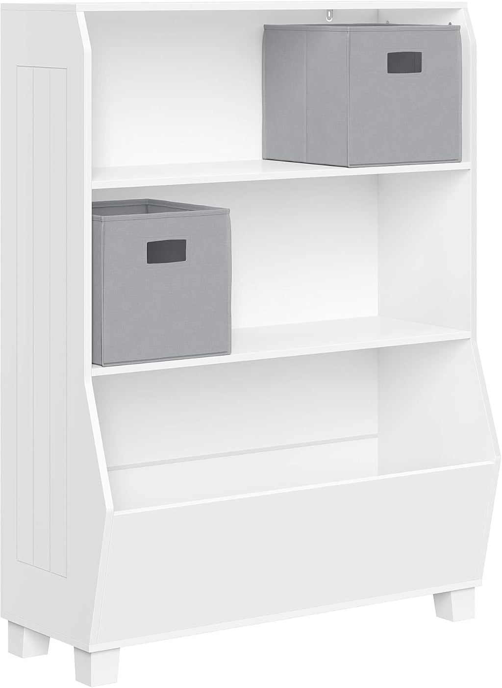 White Bookcase with Toy Organizer D948