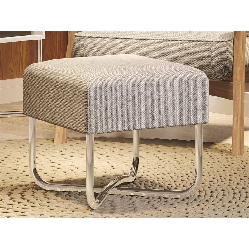 Light Gray Linen Fabric Bench Q81763