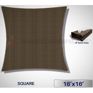 Brown Sun Shade Sail Square Canopy V5005