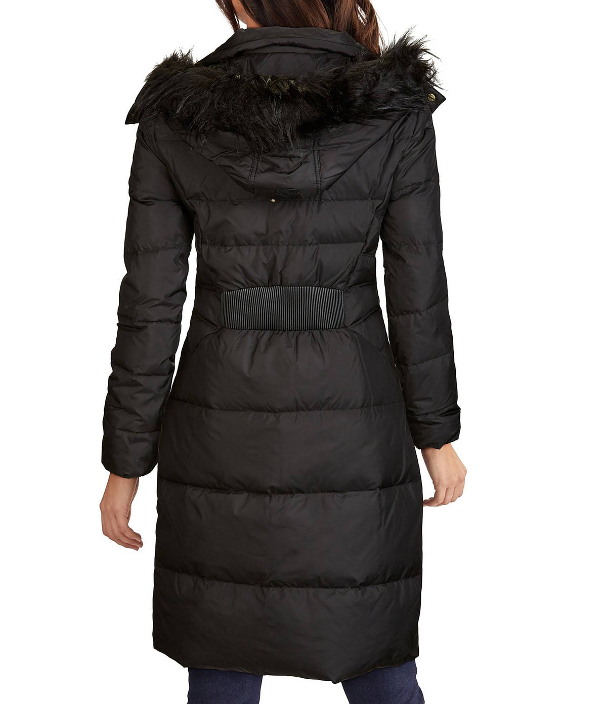 Faux Fur-Trim Puffer Coat Medium / Black M16143