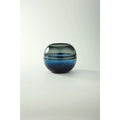 6.5" Black and Blue Ombre Crackled Glass Vase K17585