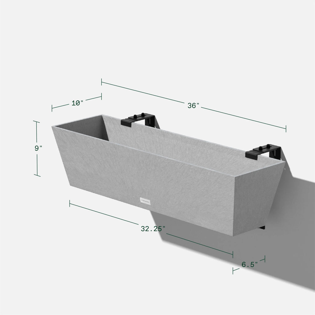 36" Plastic Railing Planter U52966