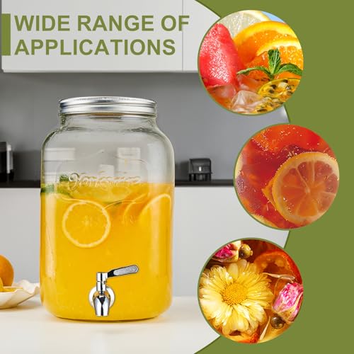 2 Gallon Glass Beverage Dispenser with Stand and Lid A15213