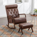 Mid-Century Upholstered Glider Rocker with Ottoman D667