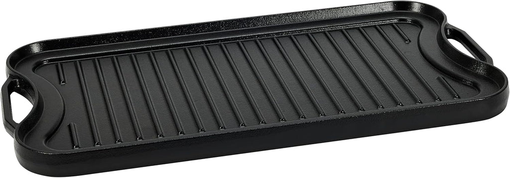 Pre-Seasoned Cast Iron Reversible Rectangular Grill Griddle, Black, 20 x 10.39 x 0.98 inch P92107