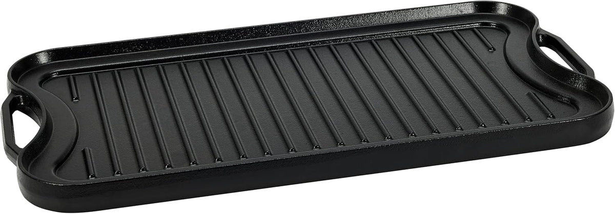 Pre-Seasoned Cast Iron Reversible Rectangular Grill Griddle, Black, 20 x 10.39 x 0.98 inch P92107