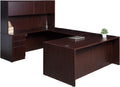 Mahogany U-Shape Desk with Pedestal File Storage and Hutch J3174