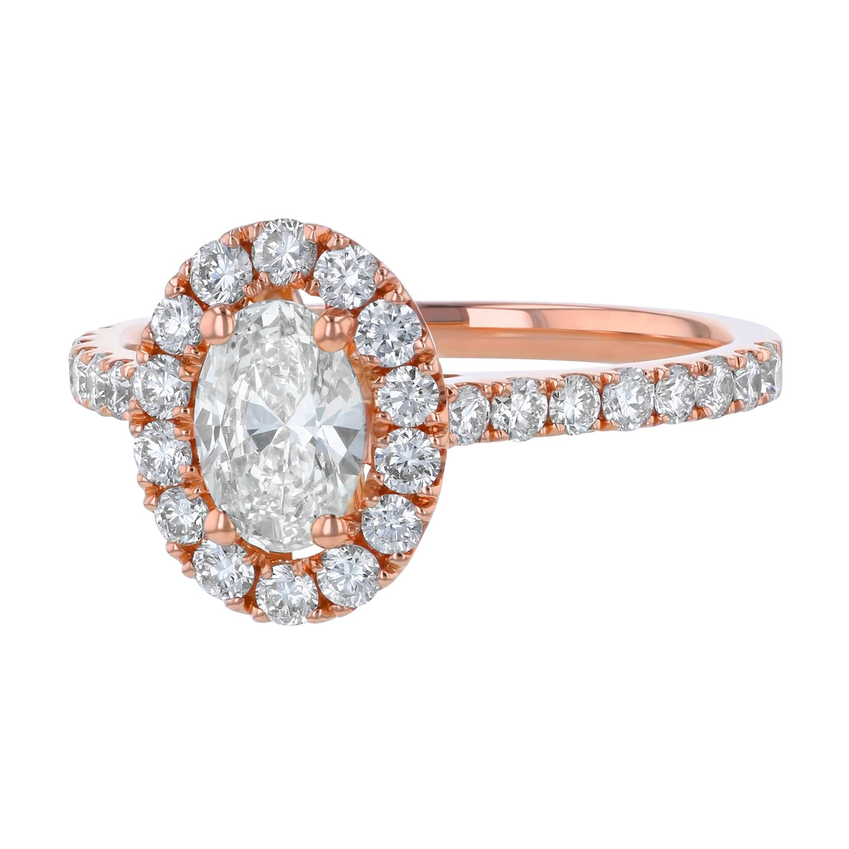 Oval-cut Halo Engagement Ring L912