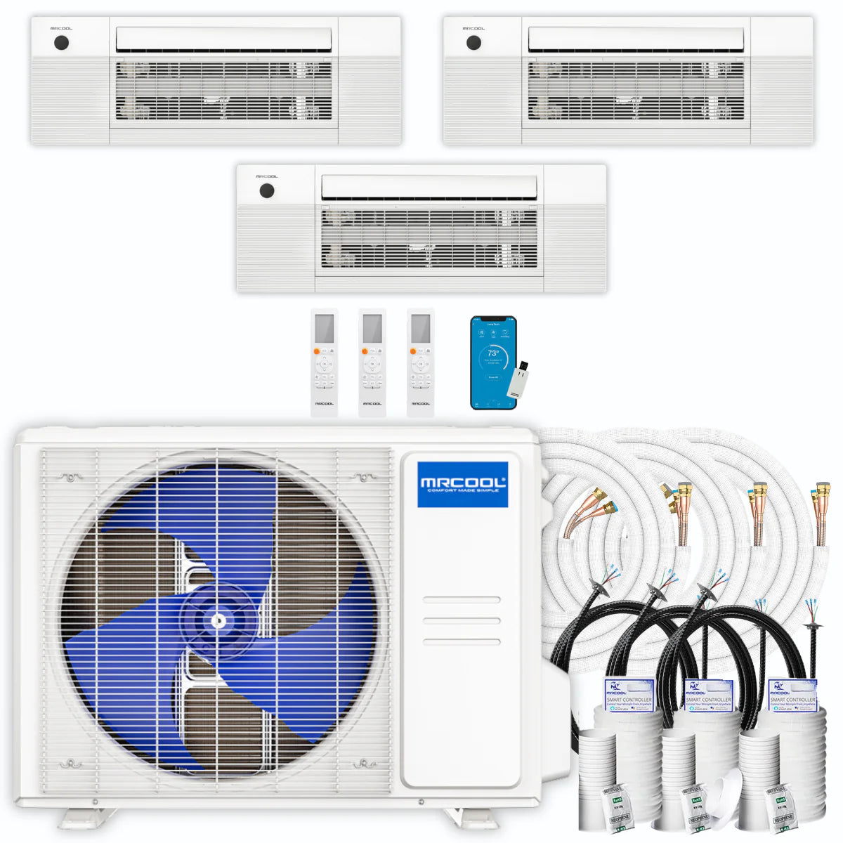 30,000 BTU 3 Zone Ceiling Cassette Ductless Air Conditioner and Heat Pump W342159