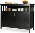 Black Freestanding Buffet Cabinet with Adjustable Shelf D286