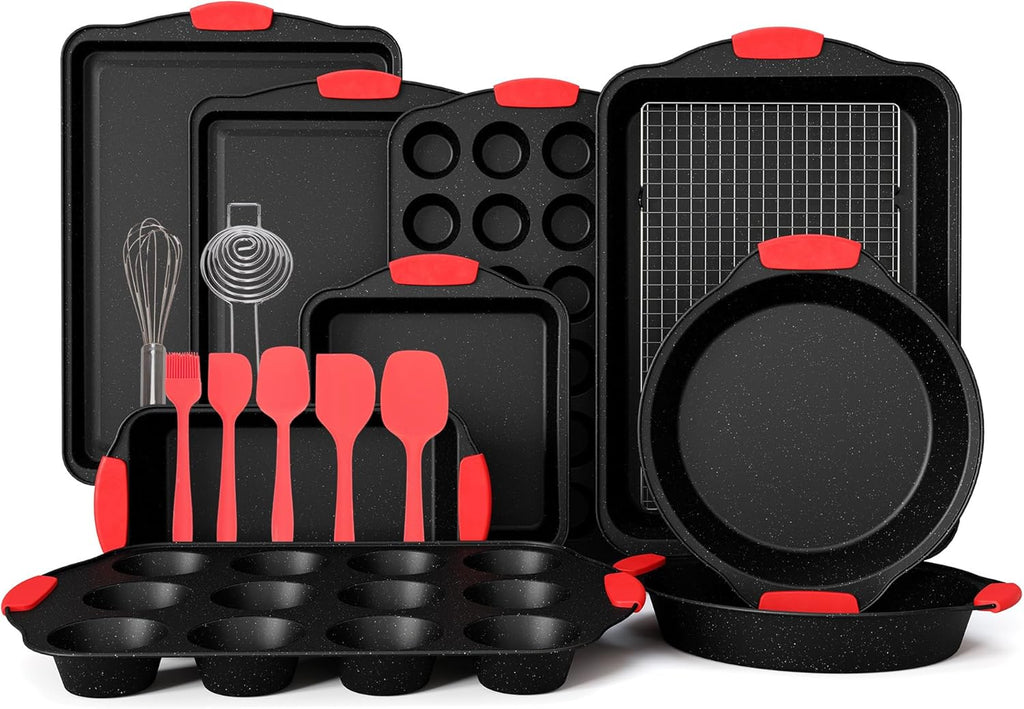 18-Piece Nonstick Carbon Steel Black Baking Pans Set Q141946