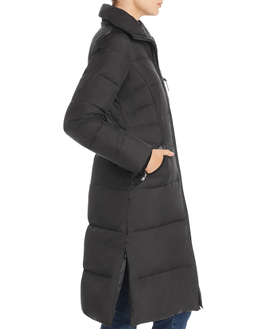 Faux Fur-Trim Puffer Coat Medium / Black M16143