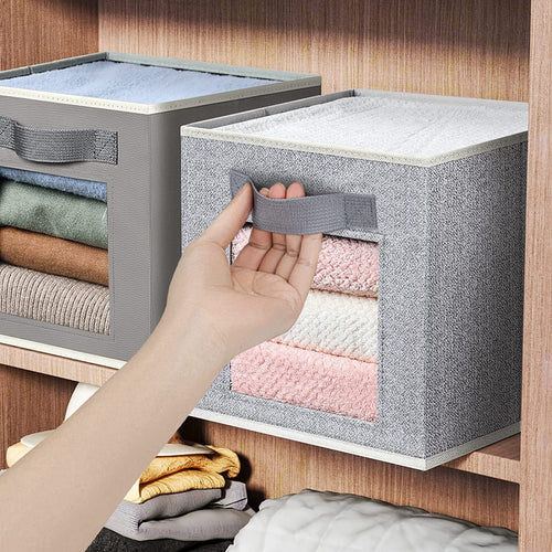 11 Inch Fabric Storage Cubes with Window, 6 Packs J3441