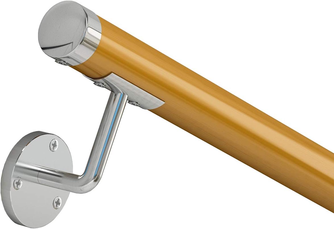 8FT Yellow PVC Handrail with 4pcs Rail Brackets M9224