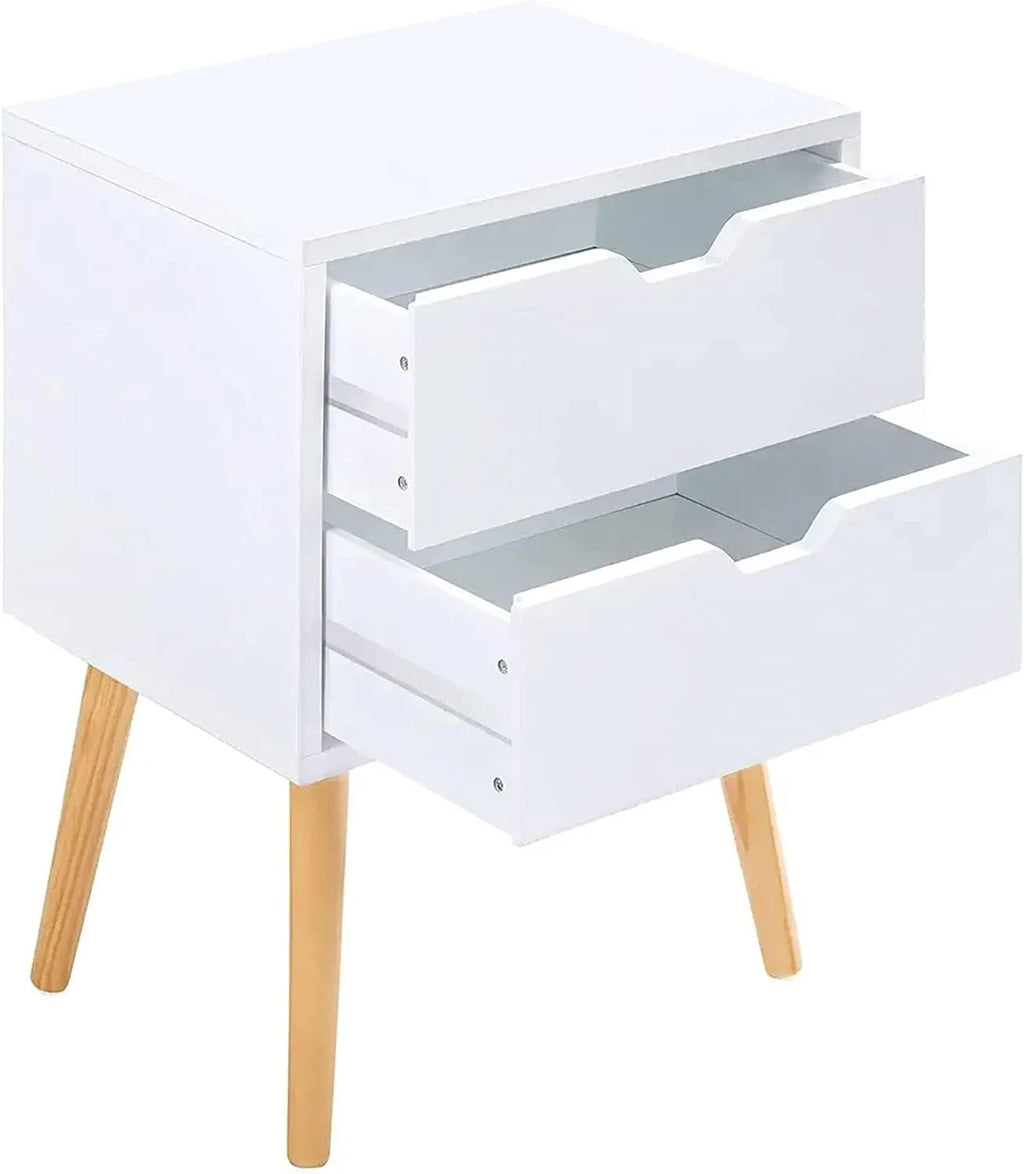 White Storage Drawer Nightstand G630