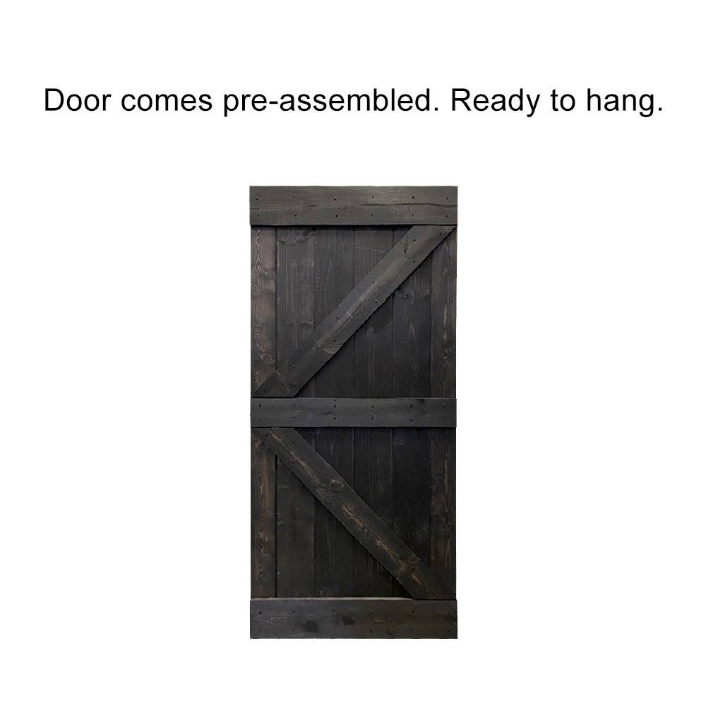 Sage Green Stained Solid Pine Wood Interior Sliding Barn Door Slab Q85740